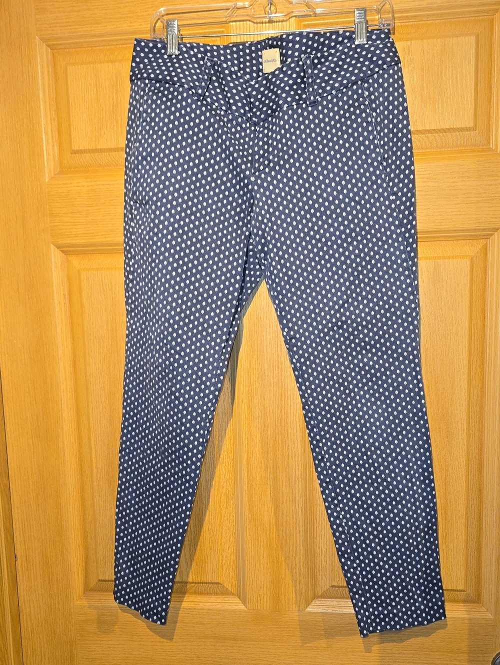 G.H. Bass & Co. Navy Blue Polka Dot Skinny Pants